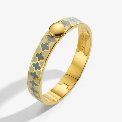 Halcyon Days Hinged Bangles*Agama Cream & Gold Hinged Bangle |