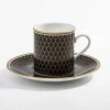 Halcyon Days Antler Trellis*Antler Trellis Black Fine Bone China Cup & Saucer