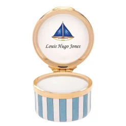 Halcyon Days Nursery & Christening*Baby'S First Tooth Blue Enamel Box