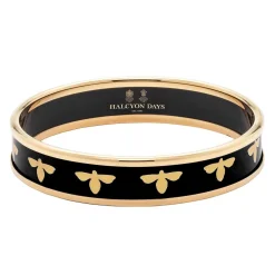 Halcyon Days Enamel Bangles*Bee Black & Gold Enamel Bangle