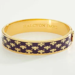 Halcyon Days Purple*Bee Sparkle Trellis Amethyst & Gold Bangle |