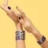 Halcyon Days Hinged Bangles*Bee Sparkle Trellis Cobalt Gold Bangle |