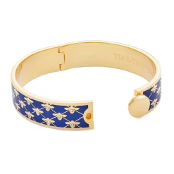 Halcyon Days Hinged Bangles*Bee Sparkle Trellis Cobalt Gold Bangle |