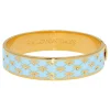Halcyon Days Hinged Bangles*Bee Sparkle Trellis Forget-Me-Not & Gold Bangle |