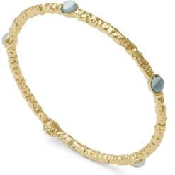 Halcyon Days Torque Bangles*Cabochon Aquamarine Gold Push-On Bangle |