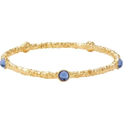 Halcyon Days Torque Bangles*Cabochon Forget-Me-Not Gold Push-On Bangle |