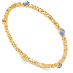 Halcyon Days Torque Bangles*Cabochon Forget-Me-Not Gold Push-On Bangle |
