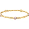 Halcyon Days Torque Bangles*Cabochon Rose Quartz & Gold Push-On Bangle |