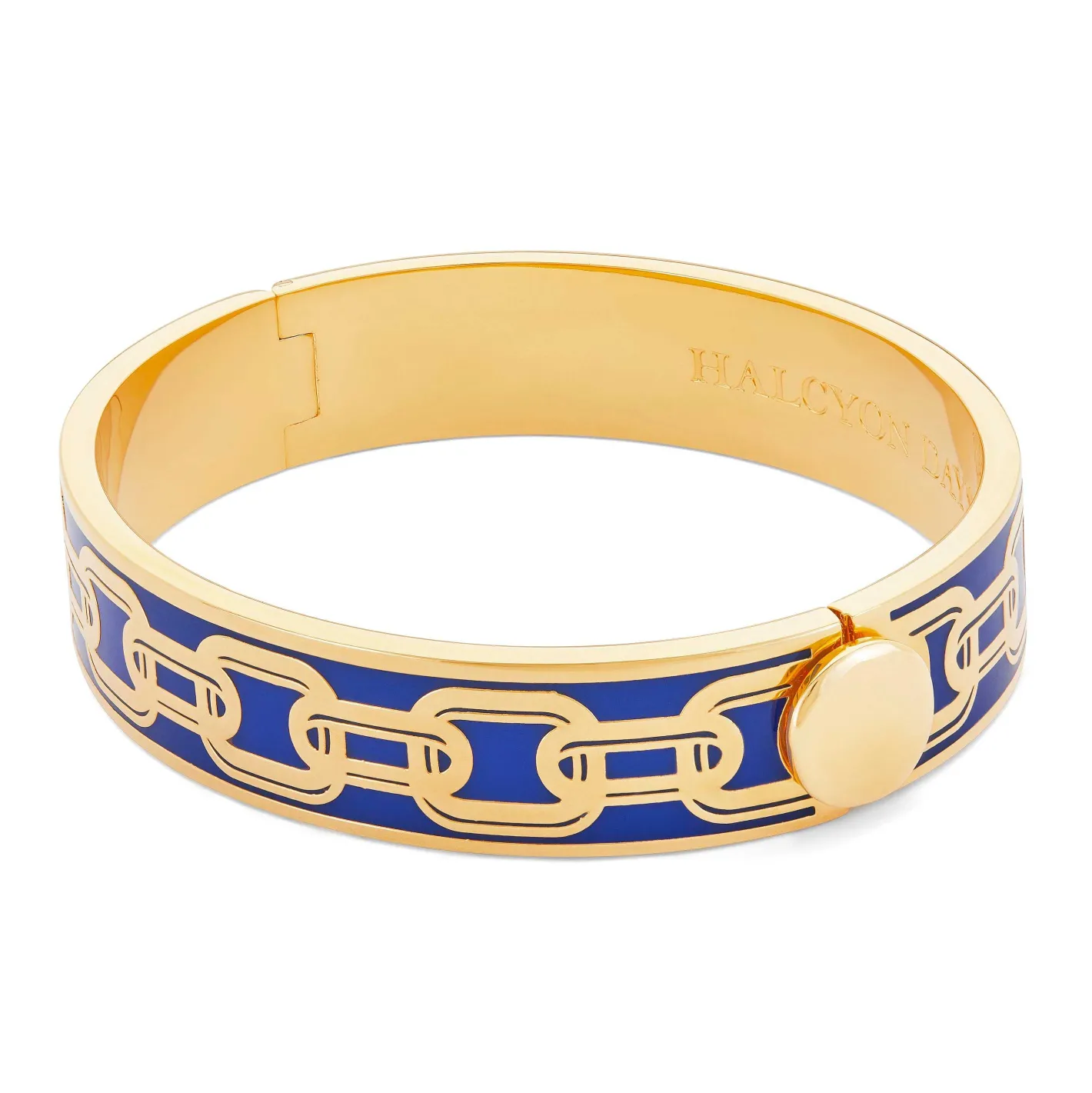 Halcyon Days Hinged Bangles*Chain Cobalt & Gold Bangle |