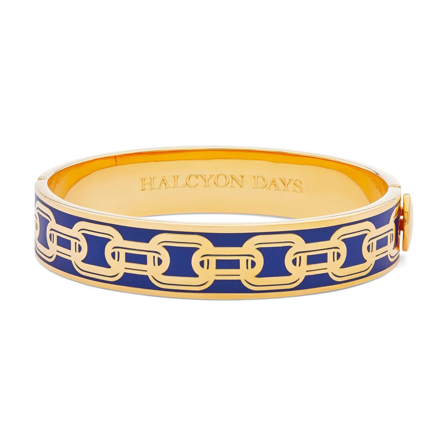 Halcyon Days Hinged Bangles*Chain Cobalt & Gold Bangle |