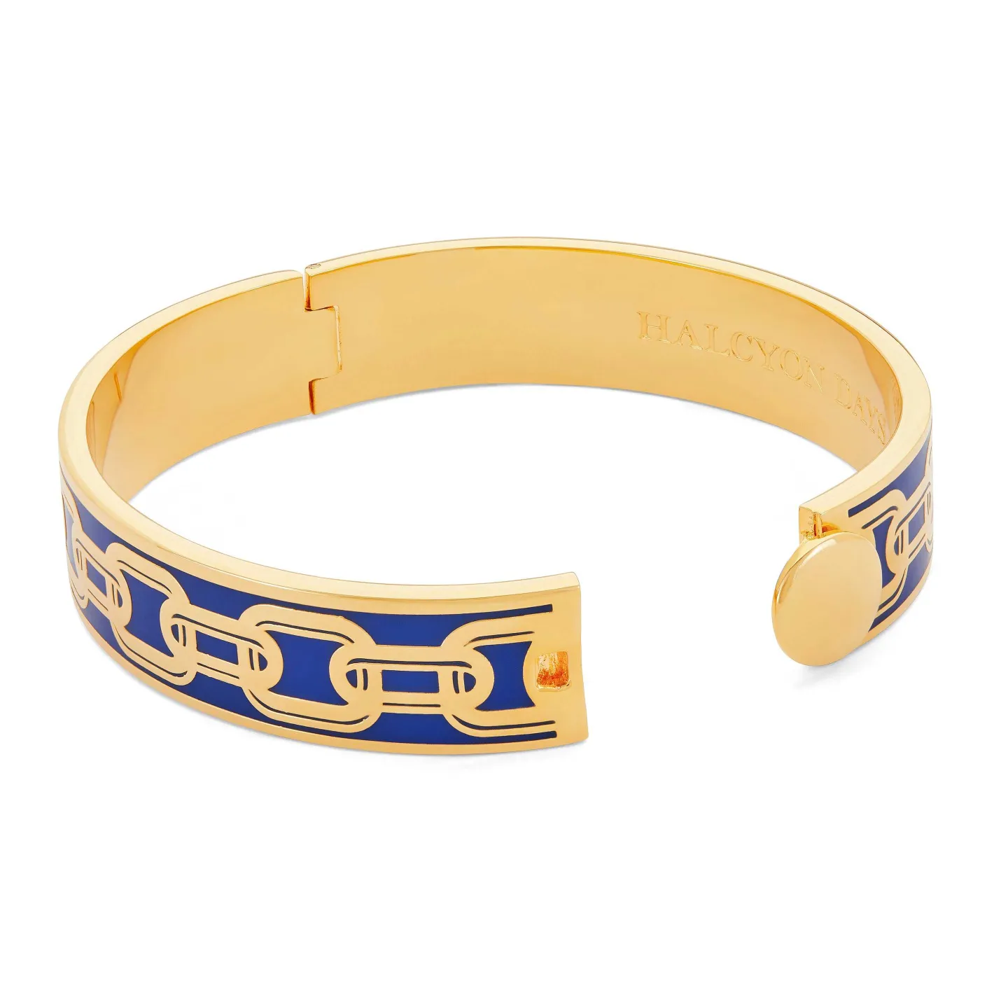 Halcyon Days Hinged Bangles*Chain Cobalt & Gold Bangle |