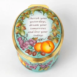 Halcyon Days Message & Occasions*Cherish Your Days Enamel Box |