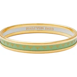 Halcyon Days Enamel Bangles*Christmas Robin Enamel Bangle In Navy & Gold |