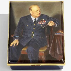 Halcyon Days Commemorative & Limited Editions*Churchill Portrait By Douglas Chandor Prestige Box |