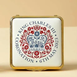 Halcyon Days The Royal Family*Coronation Emblem Enamel Box
