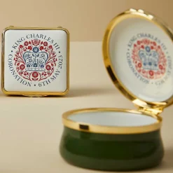 Halcyon Days The Royal Family*Coronation Emblem Enamel Box