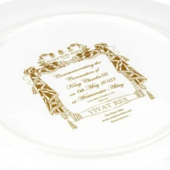Halcyon Days The Royal Family*Coronation Gold 10" Presentation Plate