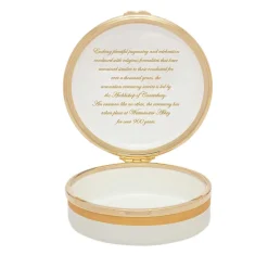 Halcyon Days Commemorative & Limited Editions*Coronation Gold Enamel Box