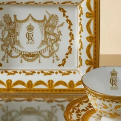 Halcyon Days Trinket Trays & Boxes*Coronation Gold Trinket Tray