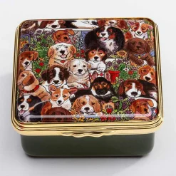 Halcyon Days Personalisation*Dogs Leave Pawprints On Your Heart Enamel Box - Personalised