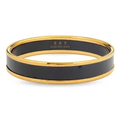 Halcyon Days Enamel Bangles*Enamel Bangle In Black & Gold |