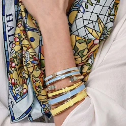 Halcyon Days Enamel Bangles*Enamel Bangle In Buttercup & Gold |