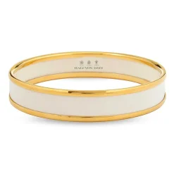 Halcyon Days Enamel Bangles*Enamel Bangle In Cream & Gold |