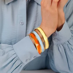 Halcyon Days Enamel Bangles*Enamel Bangle In Forget-Me-Not & Gold |