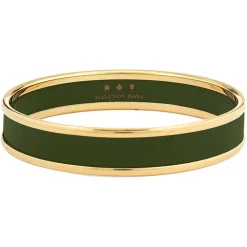 Halcyon Days Enamel Bangles*Enamel Bangle In Green & Gold |