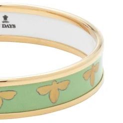 Halcyon Days Enamel Bangles*Enamel Bee Bangle In Meadow & Gold |