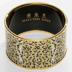 Halcyon Days Enamel Bangles*Enamel Cuff Bangle In Leopard Print |