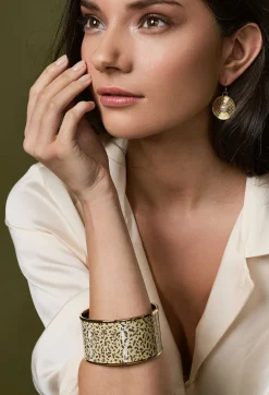 Halcyon Days Enamel Bangles*Enamel Cuff Bangle In Leopard Print |