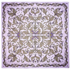 Halcyon Days Purple*Flowers Of The Realm Lavender Silk Scarf