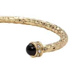 Halcyon Days Torque Bangles*Hammered Torque Black & Gold Bangle |