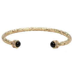Halcyon Days Torque Bangles*Hammered Torque Black & Gold Bangle |