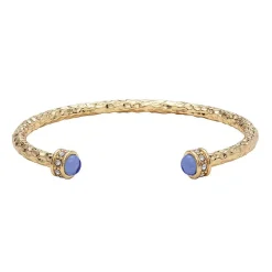 Halcyon Days Torque Bangles*Hammered Torque Forget-Me-Not & Gold Bangle |