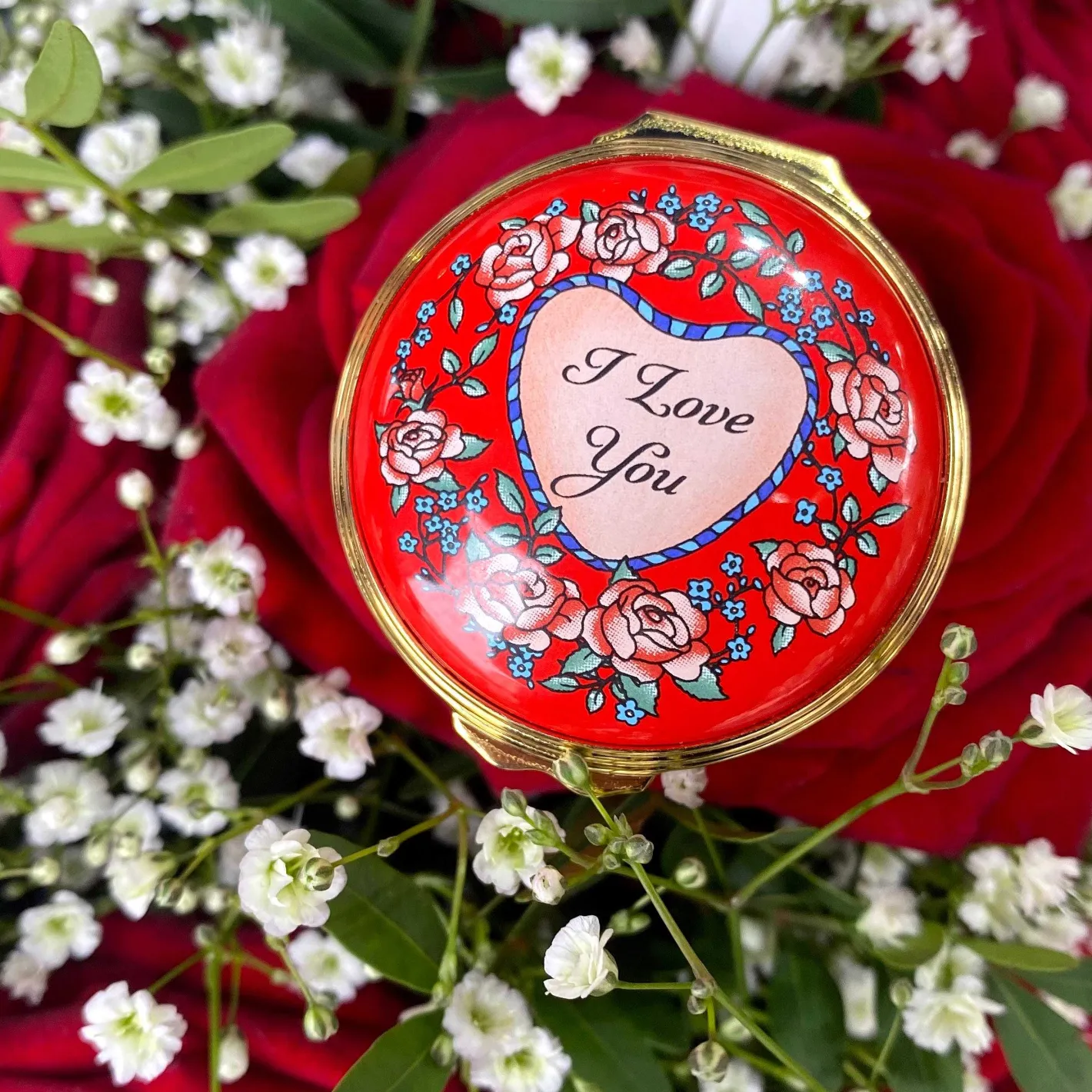 Halcyon Days Personalisation*I Love You Enamel Box - Personalised