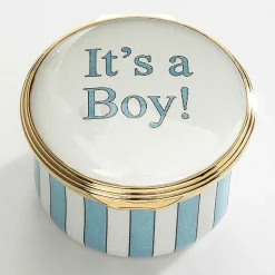 Halcyon Days Nursery & Christening*It'S A Boy Enamel Box |