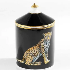 Halcyon Days Candles*Leopard Black Jasmine Lidded Candle