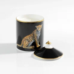Halcyon Days Candles*Leopard Black Jasmine Lidded Candle