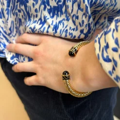 Halcyon Days Torque Bangles*Minoan Torque Black & Gold Bangle