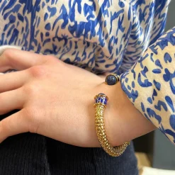 Halcyon Days Torque Bangles*Minoan Torque Cobalt & Gold Bangle
