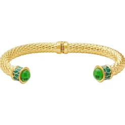 Halcyon Days Torque Bangles*Minoan Torque Emerald & Gold Bangle