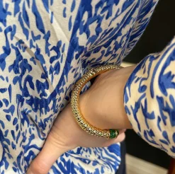 Halcyon Days Torque Bangles*Minoan Torque Emerald & Gold Bangle