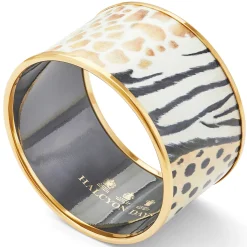Halcyon Days Enamel Bangles*Mixed Animal Print Enamel Cuff Bangle