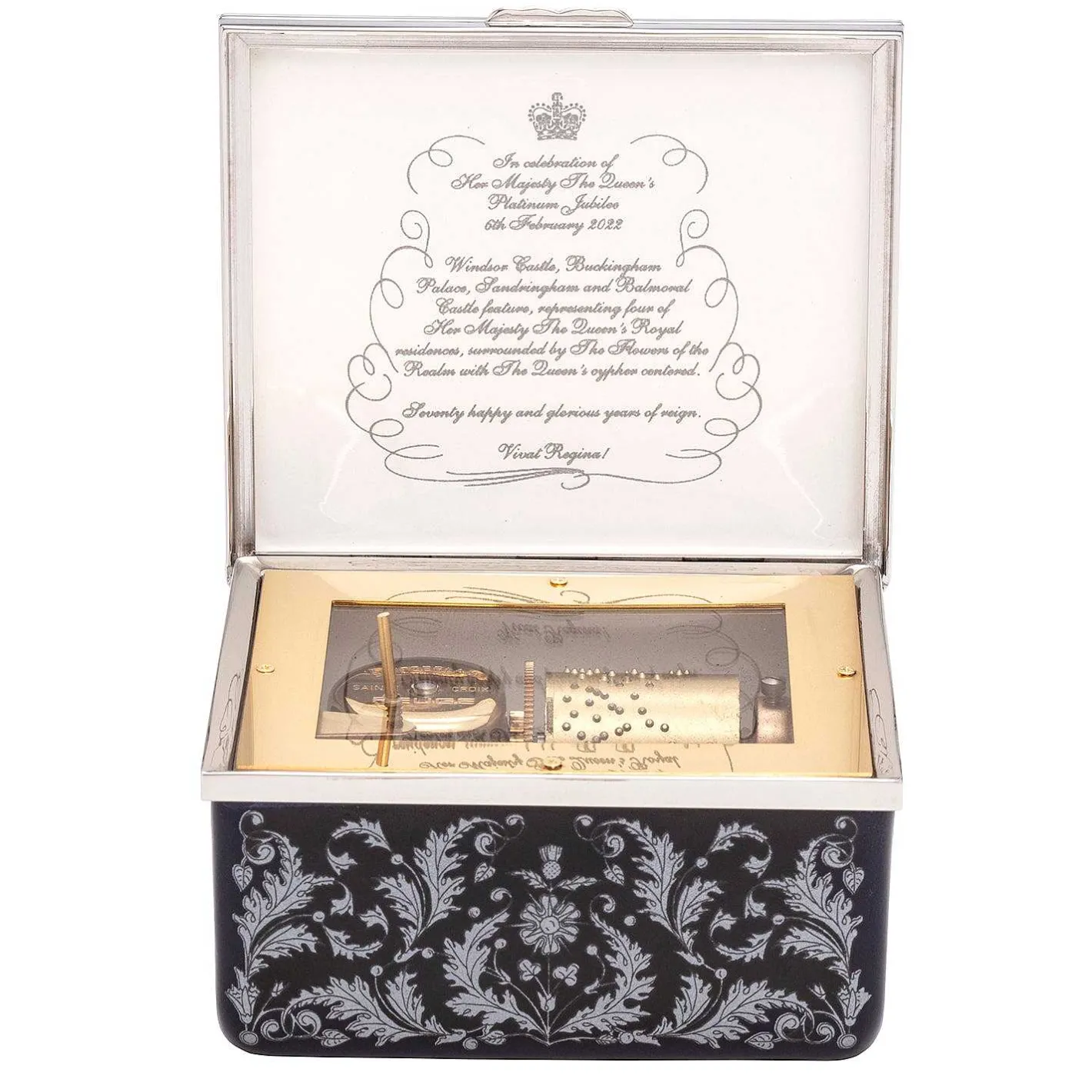 Halcyon Days Commemorative & Limited Editions*Platinum Jubilee Royal Residences Musical Box
