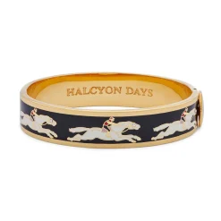 Halcyon Days Hinged Bangles*Race Horse Black & Cream Bangle |