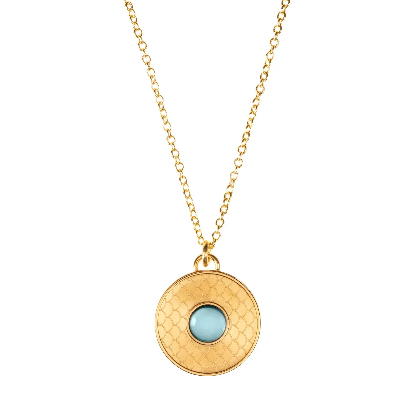 Halcyon Days Necklaces & Earrings*Salamander Cabochon Aquamarine & Gold Necklace