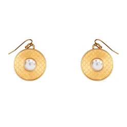 Halcyon Days Necklaces & Earrings*Salamander Cabochon Pearl & Gold Earrings