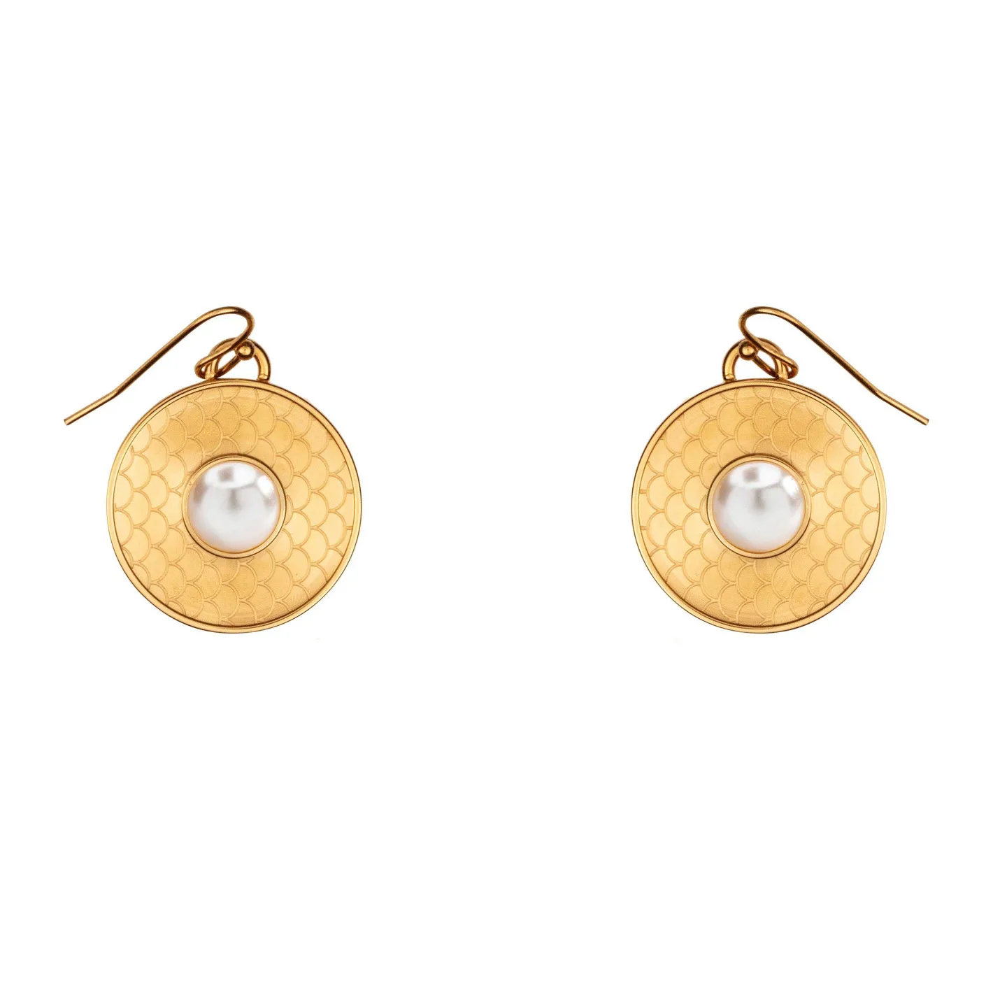 Halcyon Days Necklaces & Earrings*Salamander Cabochon Pearl & Gold Earrings